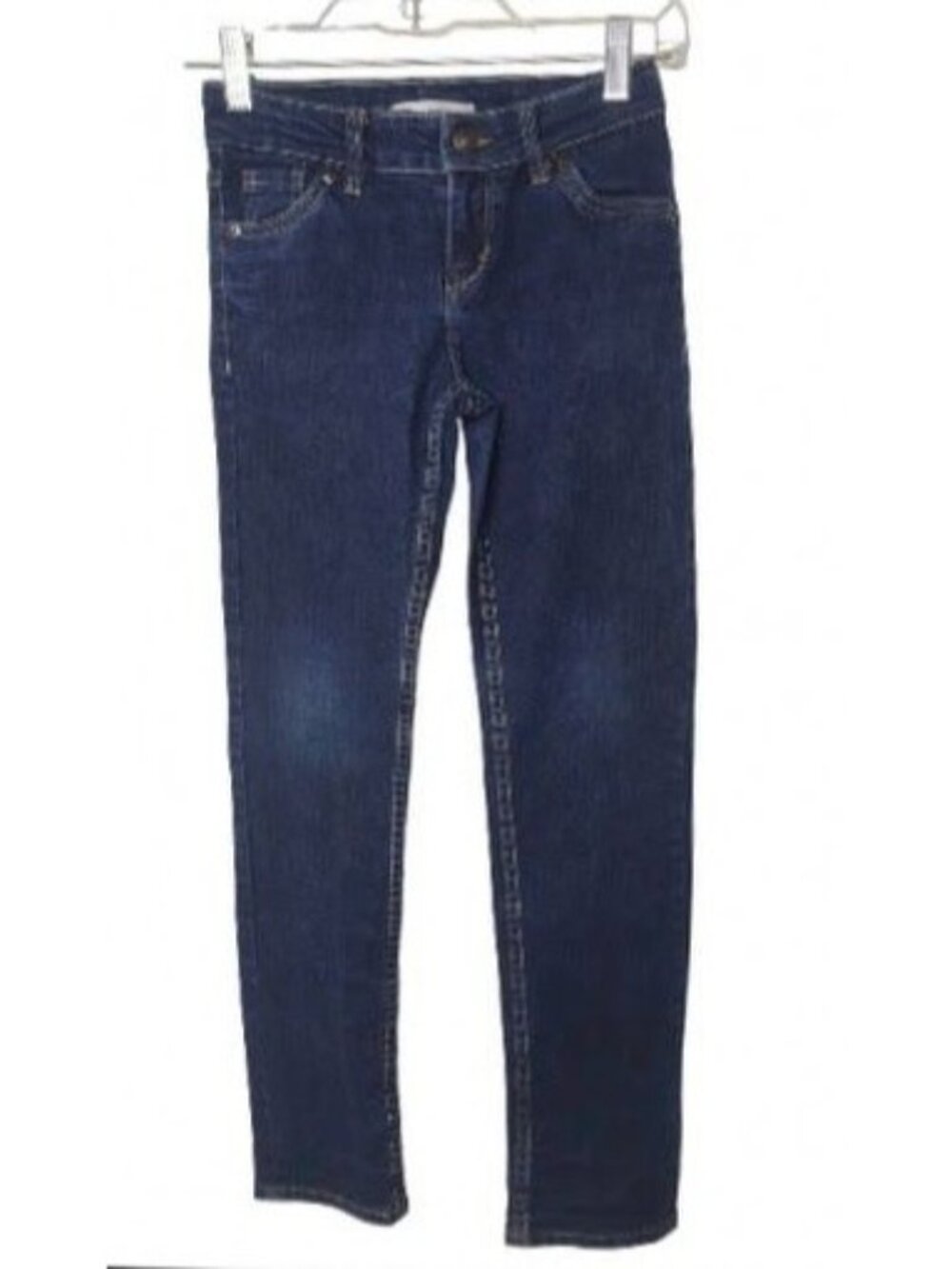 Levis Girls 8 Boyfriend Jeans Mid-Rise Stretch Adj Waist Denim Dark Wash Comfy